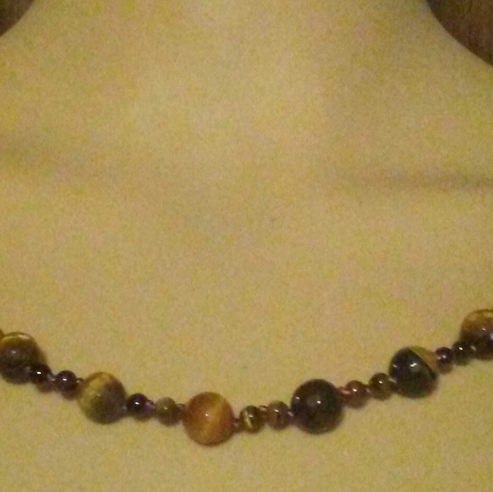 GENUINE TIGEREYE BEAD NECKLACE